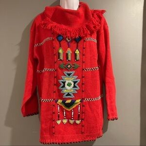 Vintage Victoria Jones Aztec Beaded Sweater